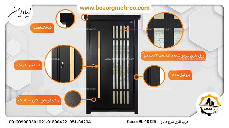 جزییات درب تک لنگه 